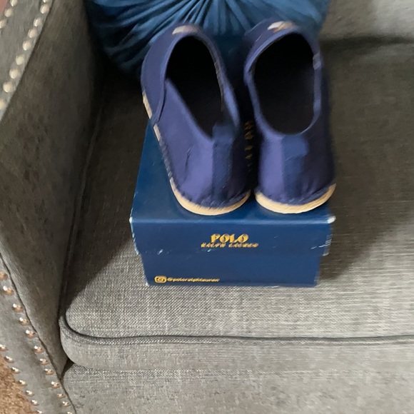 Polo Bear Navy Canvas Slip Ons beach shoes